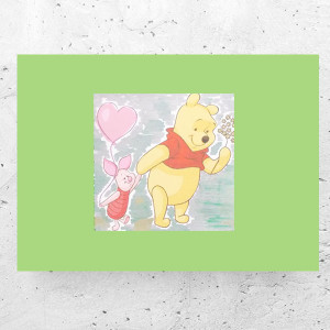 bajkowy plakat A4, kolorowy plakat dla dzieci, Kubuś Puchatek plakat 21x30, plakat z Kubusiem Puchatkiem, fajny plakat do dziecięcego pokoju, miś plakat na ścianę, obrazek z Puchatkiem