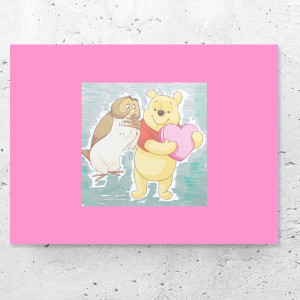 bajkowy plakat A4, kolorowy plakat dla dziewczynki, Kubuś Puchatek plakat 21x30, plakat z Kubusiem Puchatkiem, fajny plakat do pokoju dziewczynki, miś plakat na ścianę, obrazek z Puchatkiem