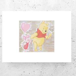 bajkowy plakat A4, kolorowy plakat dla dzieci, Kubuś Puchatek plakat 21x30, plakat z Kubusiem Puchatkiem, fajny plakat do dziecięcego pokoju, miś plakat na ścianę, obrazek z Puchatkiem