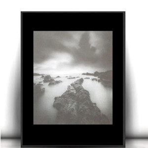 czarno biały plakat na ścianę, skandynawski plakat A4, biało czarny plakat z pejzażem, szary plakat do domu, pejzaż plakat 21x30