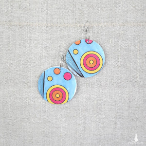 6510 kolorowe, niepowtarzalne, duże, dwustronne kolczyki; 4 w 1;