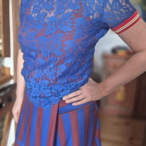 Bluzka koronkowa niebieska