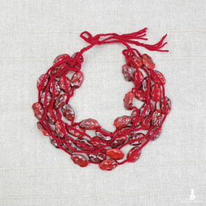 6174 czerwony, efektowny naszyjnik; duże, akrylowe korale