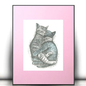 retro plakat A4, obrazek z kotkami, koty plakat A4, plakat z kotami, kotki plakat na ścianę, vintage plakat, zwierzęta plakat do domu