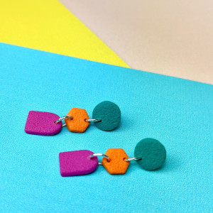 Mini geometryczne srebrne