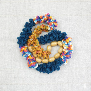 6594 kolorowy, lekki, włóczkowy naszyjnik; boa