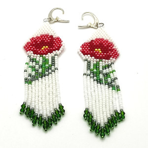 Kolczyki - wpleciony kwiat