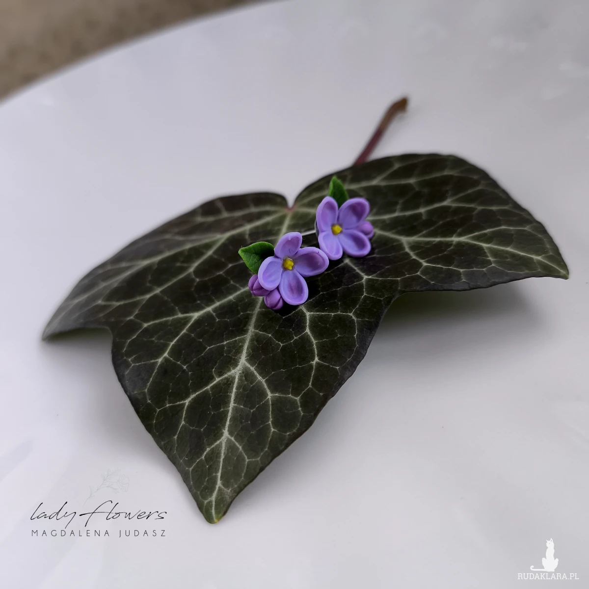 Kolczyki z kwiatami bzu