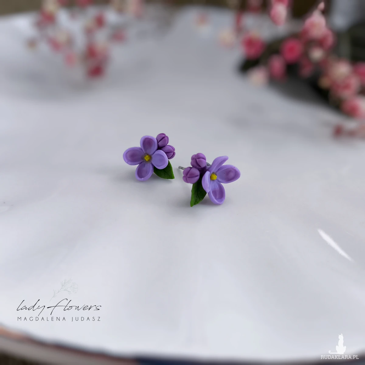 Kolczyki z kwiatami bzu
