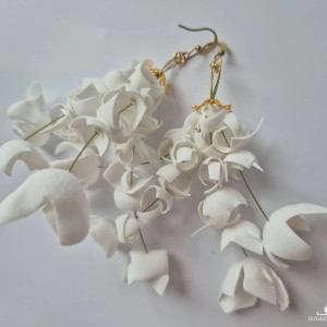 Kolczyki kwiaty leciutkie ślubne