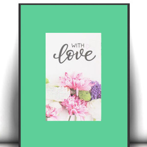 love plakat na ścianę, mały plakat do sypialni, kwiatki plakat A4, kwiaty plakat, różowo zielony plakat do domu, love obrazek z kwiatkami, boho plakat 21x30