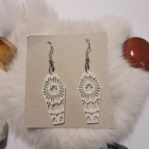 kolczyki trumienki białe