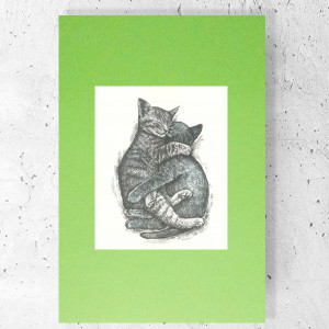 koty plakat A4, koty obrazek 21x30, retro plakat A4, plakat z kotami, koty dekoracja do domu, vintage plakat na ścianę, mały plakat z kotkami, kotki plakat A4