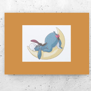 Kłapouchy plakat A4, osiołek obrazek 21x30, plakat z osiołkiem, plakat z Kłapouchym, bajkowy plakat z bajki o Kubusiu Puchatku, Kubuś Puchatek plakat dla dzieci