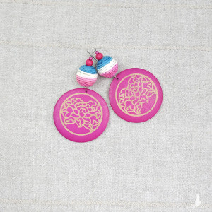 6006 różowe, duże kolczyki