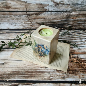Drewniany świecznik - bajkowy klimat