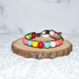 Bransoletka wrap howlit kolorowy