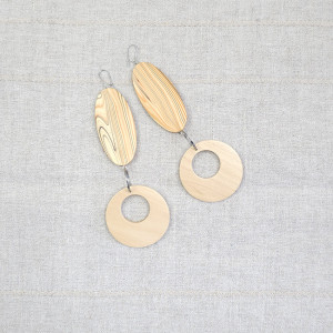 6363 duże, drewniane kolczyki