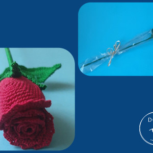 Szydełkowa wieczna róża