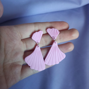 Kolczyki z gliny polimerowej liść miłorzębu japońskiego