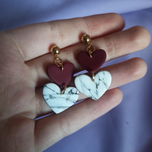 Kolczyki z gliny polimerowej serca