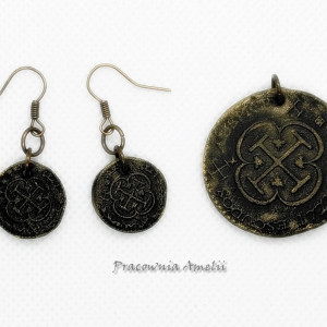 polymer clay monetki komplet złoto/mosiądz