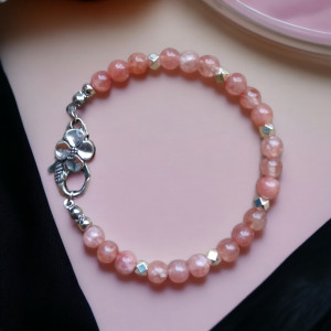 Delikatna bransoletka z Kwarcu Truskawkowego