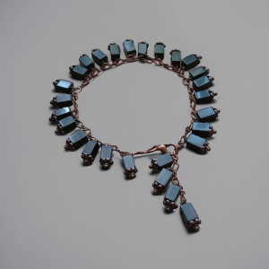 Bransoletka z Onyksu na miedzianym łańcuszku