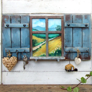 Wieszaczek na klucze, z małą półeczka - Pejzaż za oknem