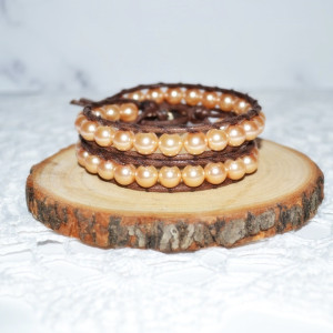 Bransoletka wrap Beż