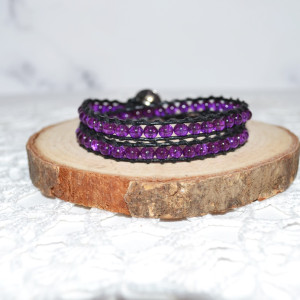 Bransoletka wrap fiolet
