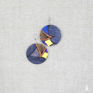 6514 kolorowe, niepowtarzalne, duże, dwustronne kolczyki; 4 w 1;