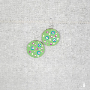 6523 zielone, ręcznie malowane kolczyki