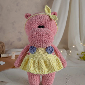 Hipopotamek w sukience, Hipcia pluszowa, Przytulanka dla dziecka