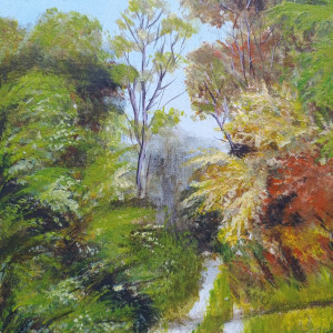 OBRAZ RĘCZNIE MALOWANY AKRYLOWY "TANIEC BARW" - 30x24cm