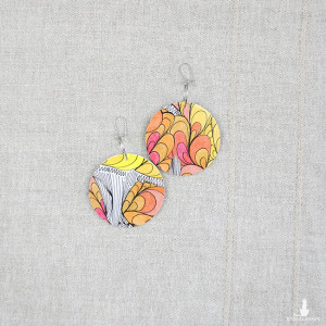 6512 kolorowe, niepowtarzalne, duże, dwustronne kolczyki; 4 w 1;