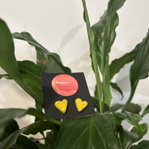 Kolczyki serduszka - sweterkowe