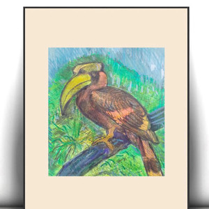 retro plakat A4, vintage obrazek 21x30, zwierzęta plakat vintage, ptaszek obrazek A4, zoo plakat 21x30, mały plakat z ptaszkiem, mały obrazek z ptakiem, przyroda plakat do domu