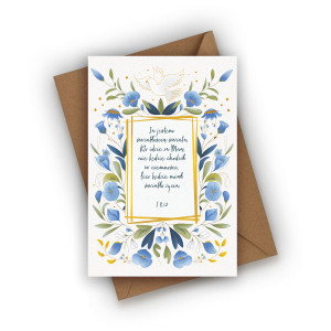 Kartka z okazji Komunii Świętej z cytatem