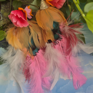 Kolczyki kwiaty pióra