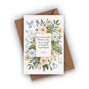 Kartka na Chrzest Święty z cytatem