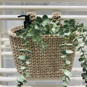 Owalny kosz, organizer do powieszenia 22x13x18cm.