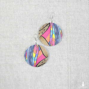 6585 kolorowe, niepowtarzalne, duże, dwustronne kolczyki; 4 w 1