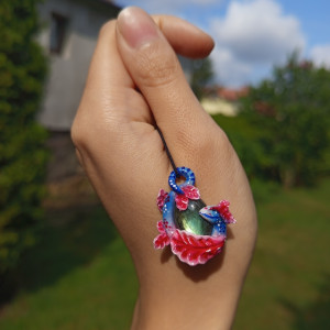 Naszyjnik małego smoka z labradorytem, idealny na prezent, magia fantasty