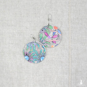 6493 kolorowe, niepowtarzalne, duże, dwustronne kolczyki; 4 w 1; lekkie, efektowne, kwiatowe kolczyki