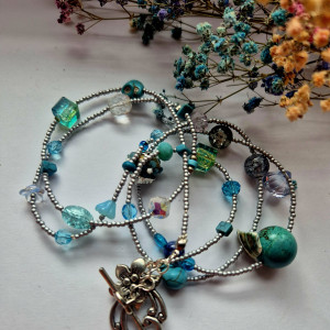 Naszyjnik boho niebieski