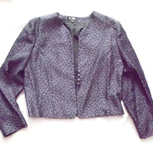 ciemnofioletowe bolerko 42, wieczorowy żakiet 42, żakiet na imprezę, elegancki żakiet xl, ciemnofioletowy żakiet damski