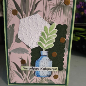 Ręcznie robiona kartka tropikalna