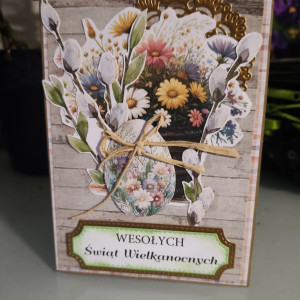 Ręcznie robiona kartka wielkanocna
