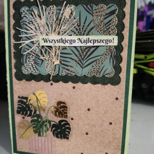 Ręcznie robiona kartka tropikalna